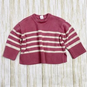 Baby Gap Rosetta Pink 24/7 Split Hem Striped Sweater